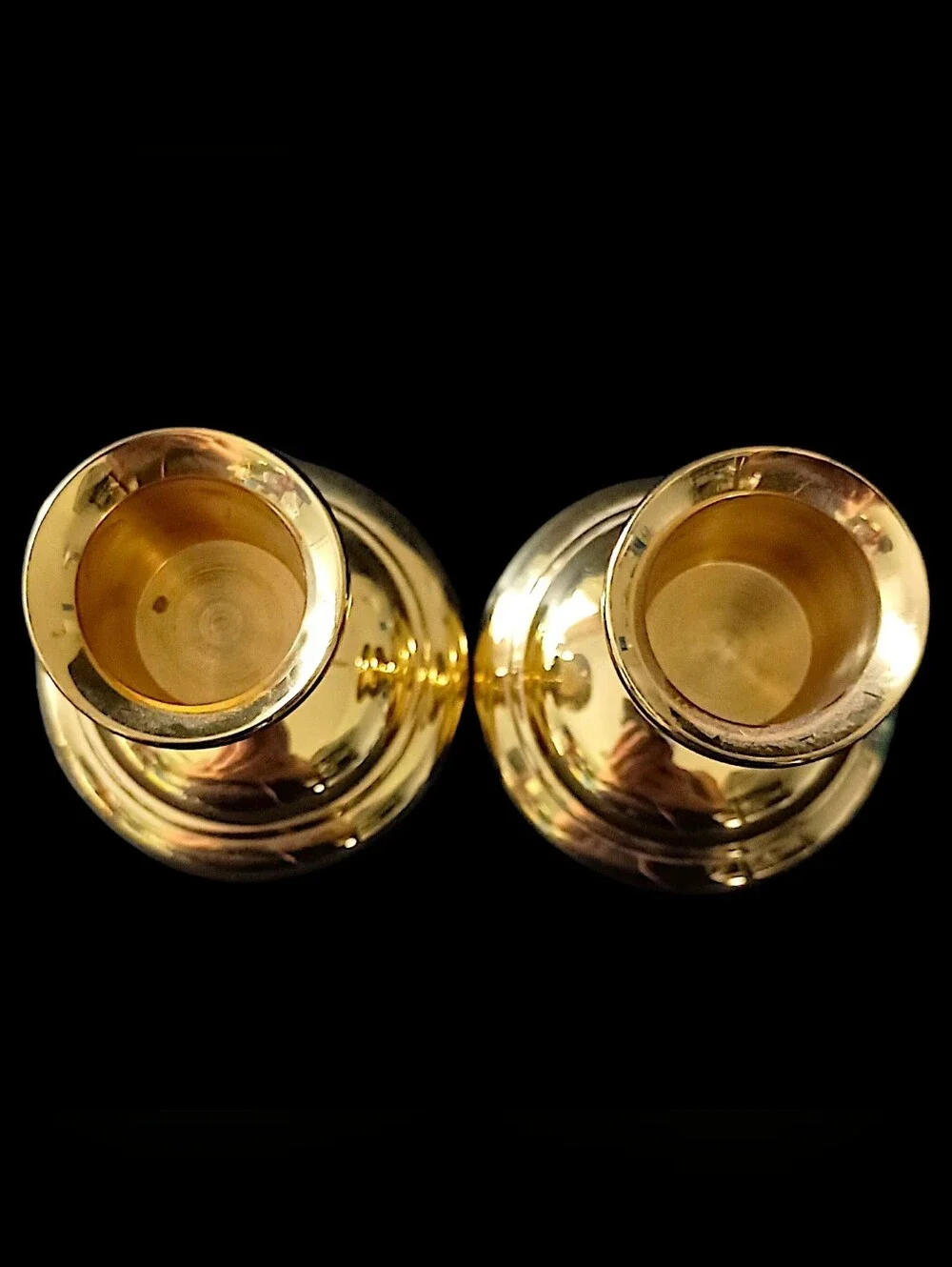 2 Vintage PartyLite Brass Candle Holders Mini Tapers Gold Tone Candlesticks